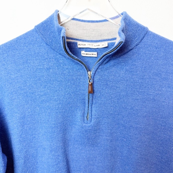 Peter Millar | Men's Extrafine Italian Merino Wool Quarter Zip Pullover Sweater - Picture 4 of 10